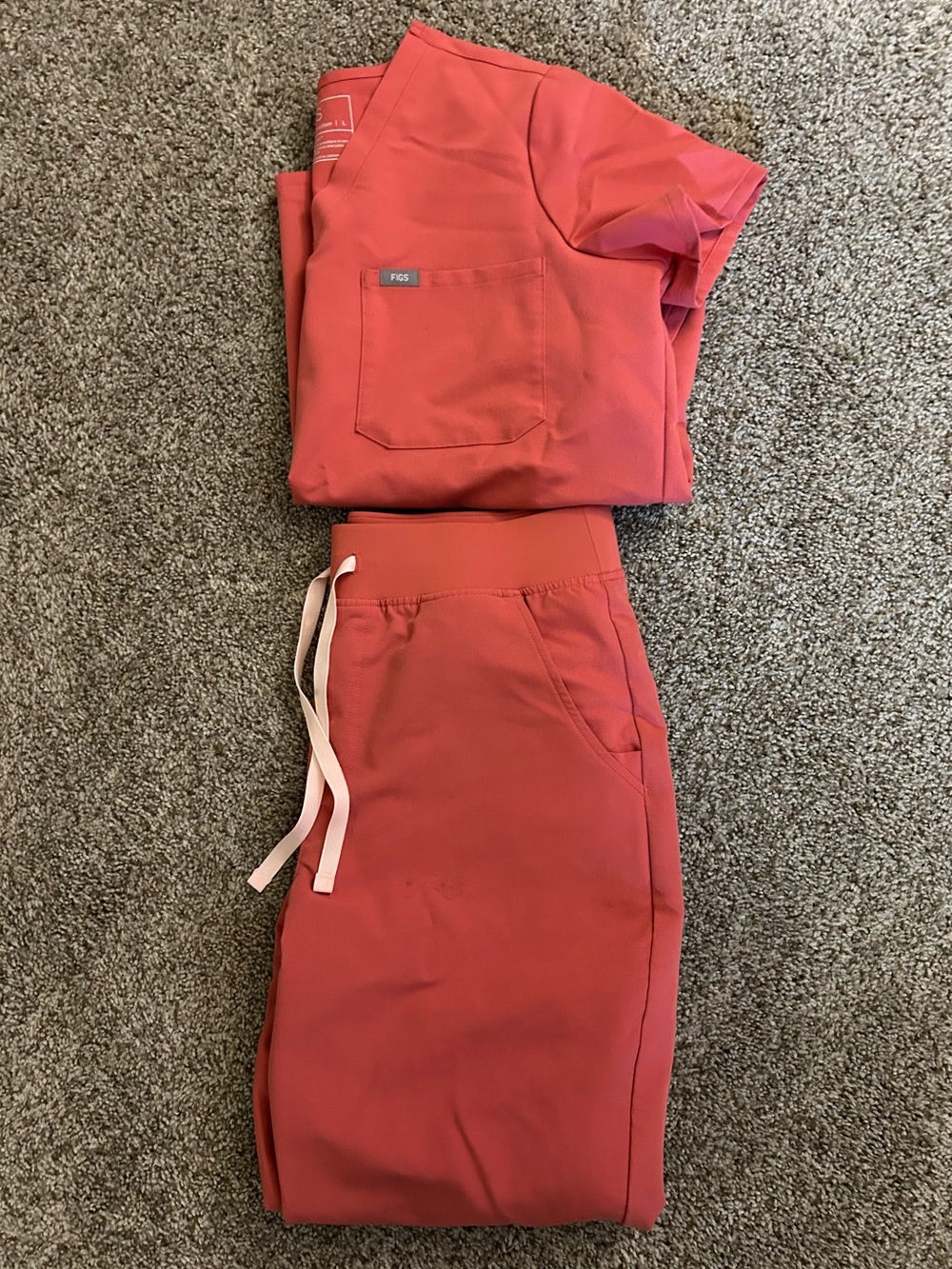 Figs Pulmonary Pink High-waisted Set L/Tall. *Read description*
